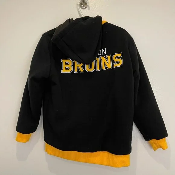 JH Design Group NHL Boston Bruins Reversible Full Zip Coat Black/Yellow Size L K
